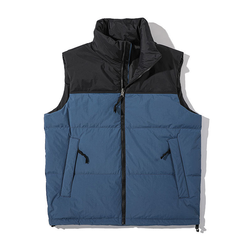 New Color Matching Men's Down Leisure Vest Short