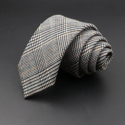 Classic Skinny Cotton Plaid Tie – Stylish 6cm Handmade Necktie for Men