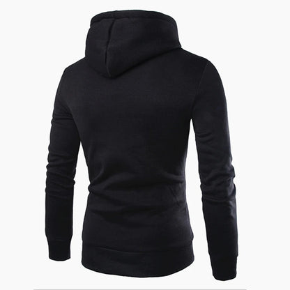 Men’s Double-Breasted Hooded Sweatshirt – Slim Fit Casual Pullover