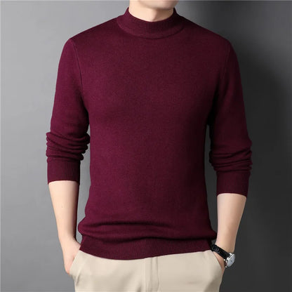 Men’s Half Turtleneck Sweater - Slim Fit Knit Pullover