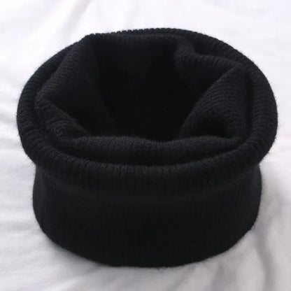 Unisex Solid Color Knit Neck Warmer – Wool Blend Winter Scarf for Neck Protection