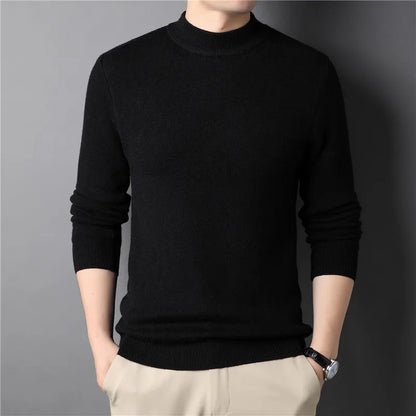 Men’s Half Turtleneck Sweater - Slim Fit Knit Pullover