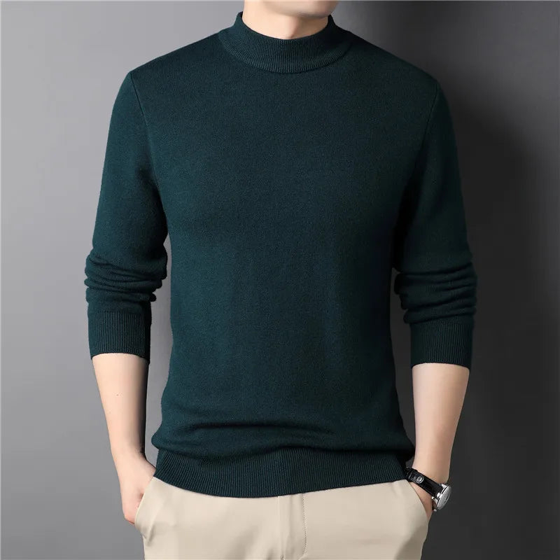 Men’s Half Turtleneck Sweater - Slim Fit Knit Pullover