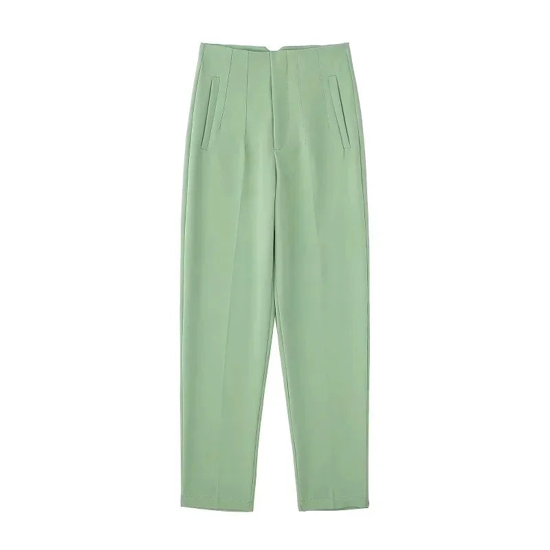 Women’s High-Waist Pencil Pants – Formal Office Wear for All Seasons