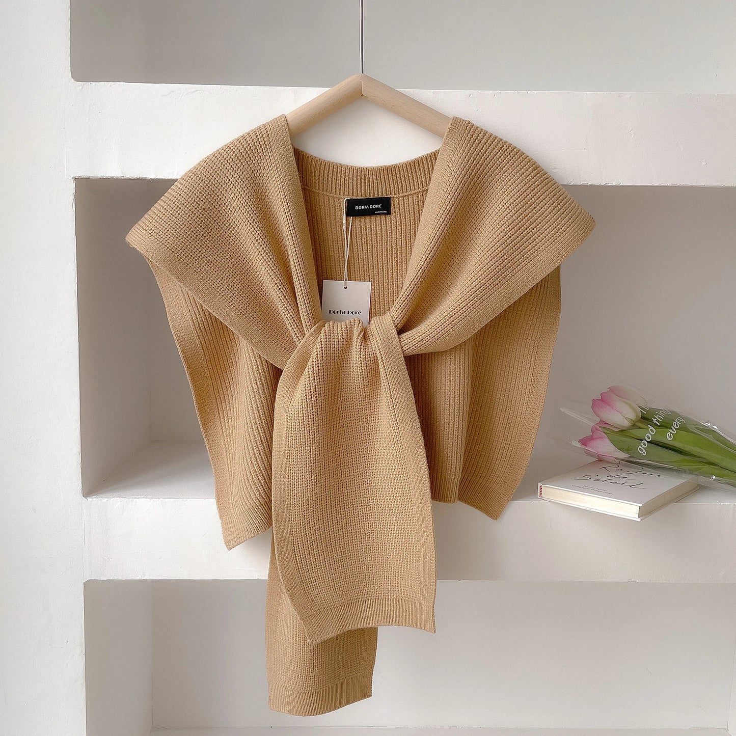 Cashmere Wool Knit Shoulder Scarf