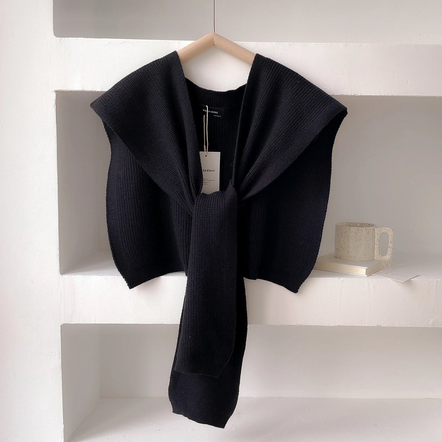 Cashmere Wool Knit Shoulder Scarf