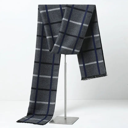 Men's Cashmere Scarf – Elegant Winter Warm Wrap for Business and Casual Wear