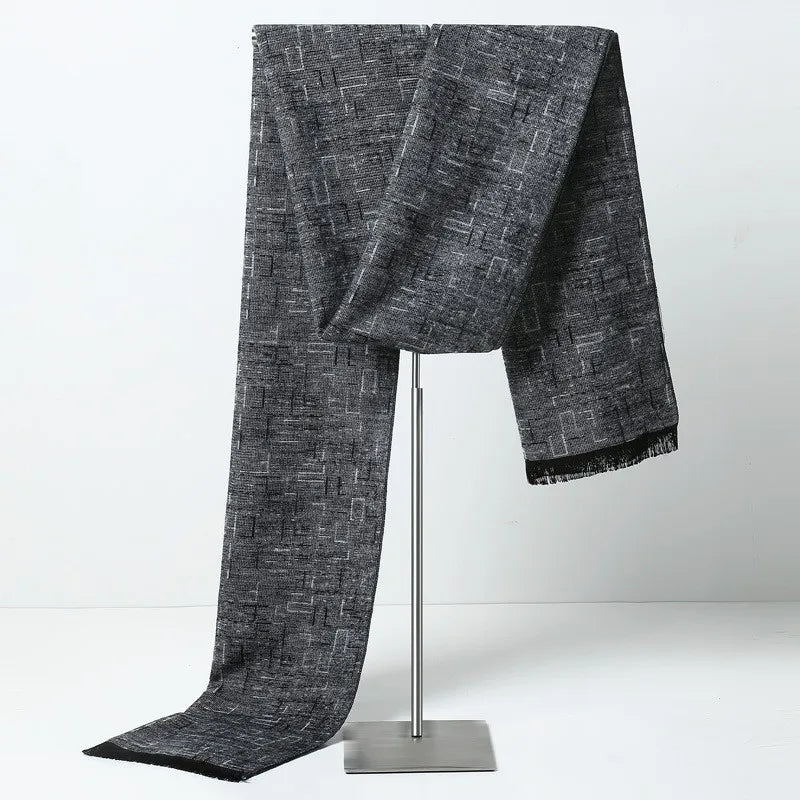 Men's Cashmere Scarf – Elegant Winter Warm Wrap for Business and Casual Wear