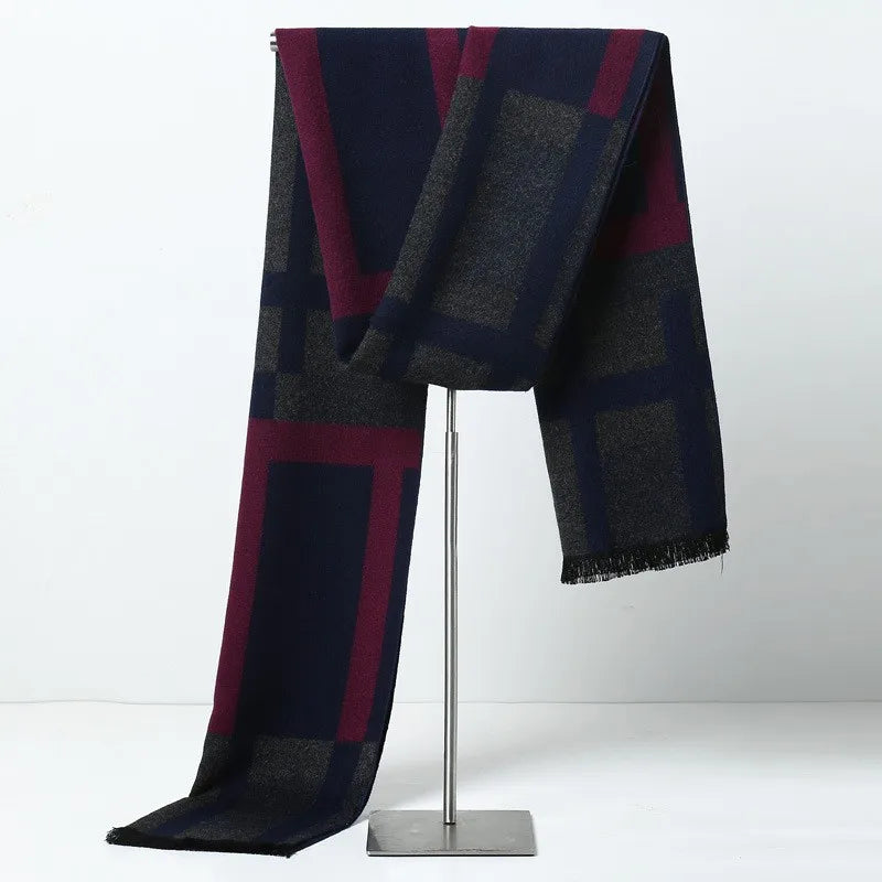 Men's Cashmere Scarf – Elegant Winter Warm Wrap for Business and Casual Wear